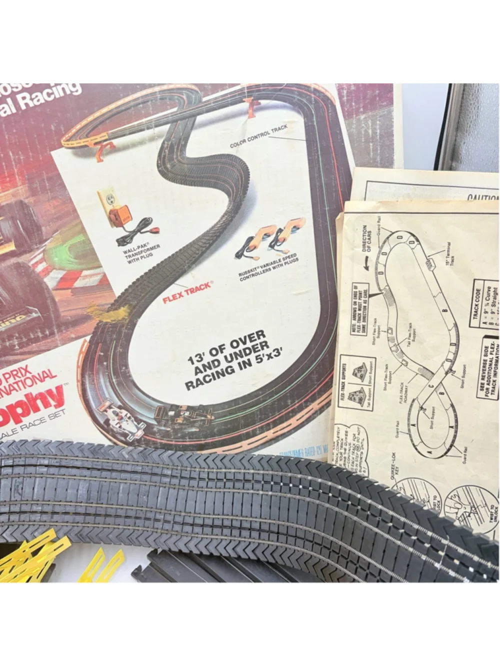 Aurora AFX Mario Andretti Grand Prix Trophy HO Slot Car Set 2883 Tested